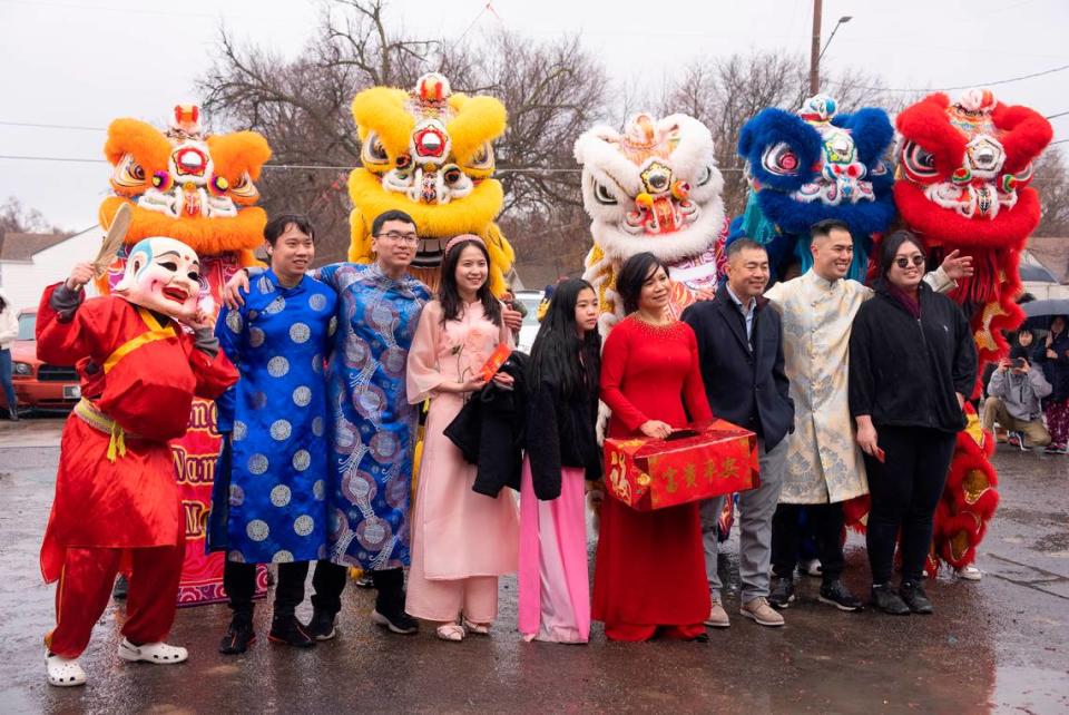 The St. Anthony Lion Dance team is one of three that will perform at Kimson Asian Market’s annual Lunar New Year celebration on Saturday.