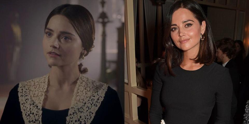 <p>Jenna Coleman's fashion and beauty choices are far less austere from what she wore for her role playing the young Queen of England on <em>Victoria</em>.</p>