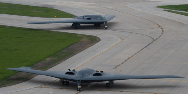 The B-2 Spirit is a versatile, heavy bomber that can deploy both conventional and nuclear payloads. The aircraft, cruising at speeds of 1000 km/h, are engineered to evade radar detection and rank as the most costly planes in the world, with each valued at approximately £1.6 billion. Designed for two pilots, the jet boasts a range of 6,000 miles without refuelling and is tailored for long-range missions.