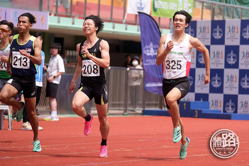 陳俊浩（右）奪得男子200米冠軍。