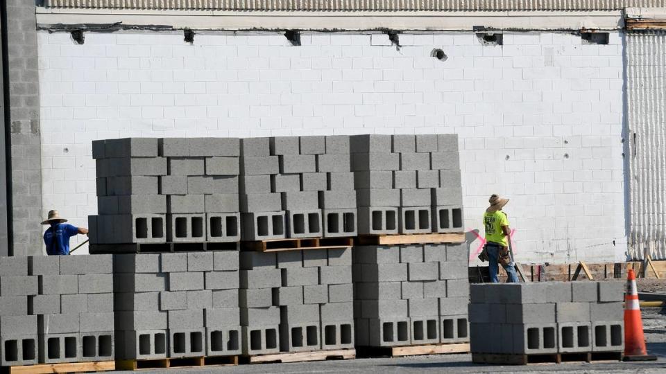 Construction is continuing on the Target store which will be approximately 49,000 sq. feet when complete in the shopping center in the 7000 block of Manatee Avenue West.