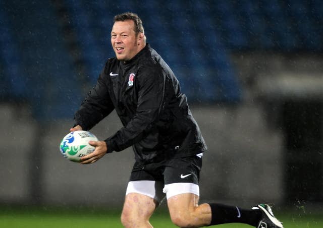 Steve Thompson trains with England at the 2011 Rugby World Cup in New Zealand