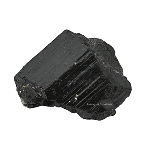 Black Tourmaline Raw Crystals and Healing Stones, Natural Rocks for Tumbling and DIY Raw Stones and Crystals (2 Pieces)