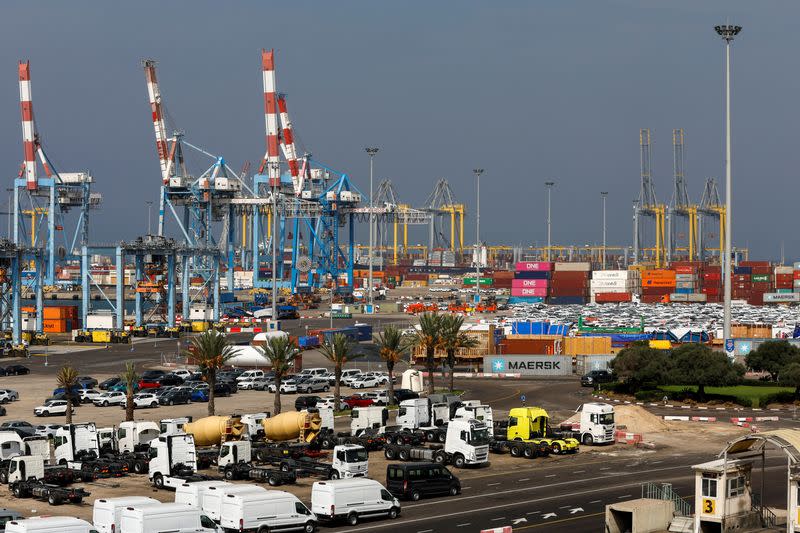 FILE PHOTO: Ashdod port continues to operate under threat of rocket attacks