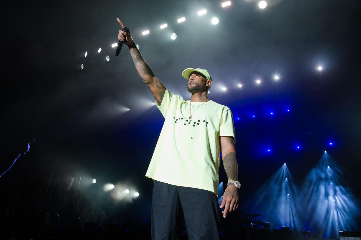 PARIS, FRANCE - JUNE 01:  Booba performs at We Love Green Festival on June 1, 2019 in Paris, France.  (Photo by David Wolff - Patrick/Redferns)