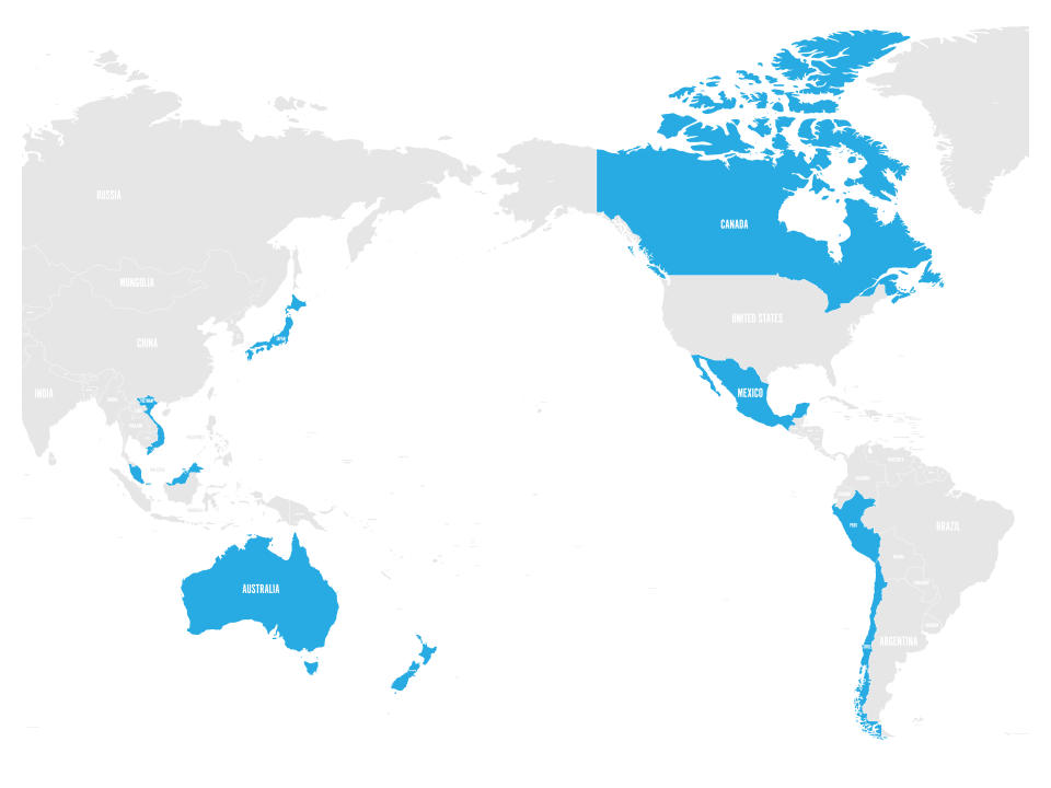 There are 11 member countries in the CPTPP – including Brunei Darussalam, Chile, Malaysia and Peru – and together they account for about 14 per cent of the global economy.