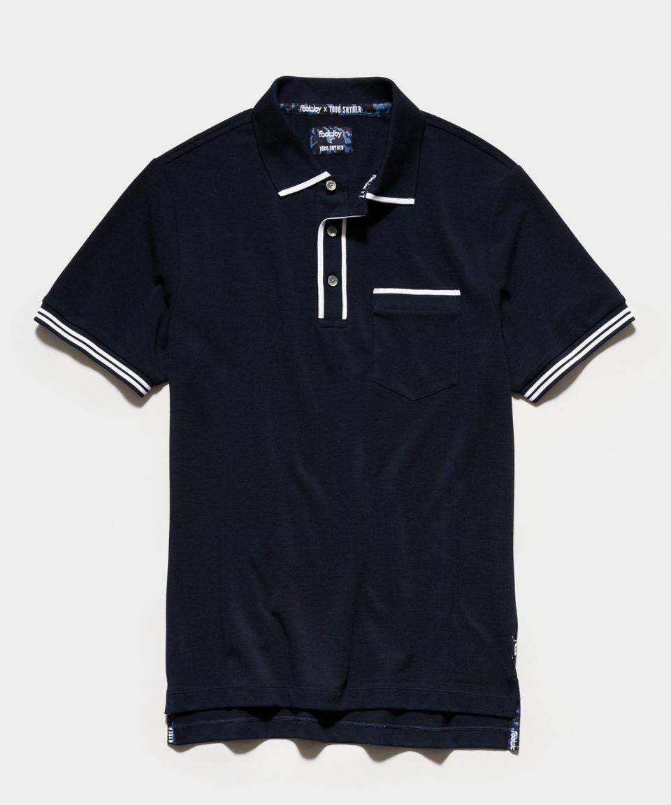 Tipped Polo in Navy