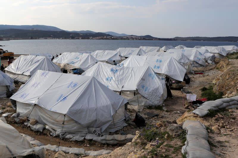 FILE PHOTO: Mavrovouni refugee camp on the island of Lesbos