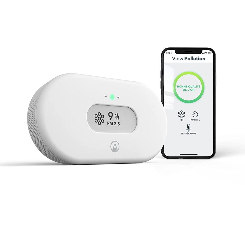 Airthings Air Pollution Monitor. Image via Amazon.