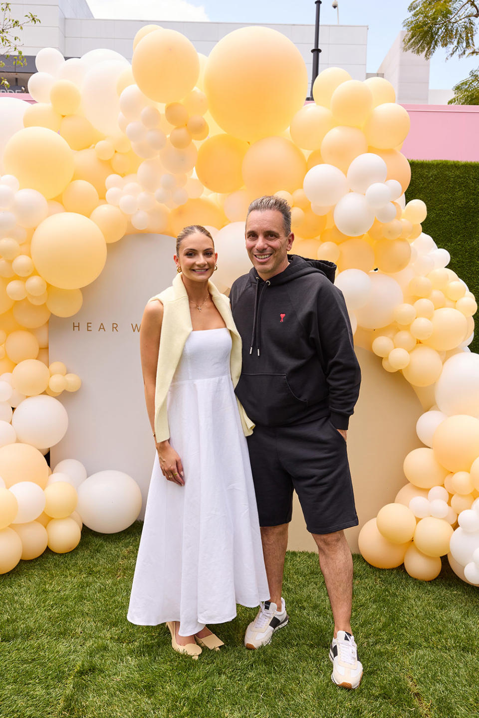 Hear With You Foundation hosts a launch event with founder Gianna Caruso and Sebastian Maniscalco at The Grove in Los Angeles.