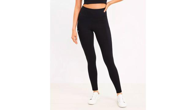 Lainey High Waist Stretchable Workout Tights (Black Dark Grey) –