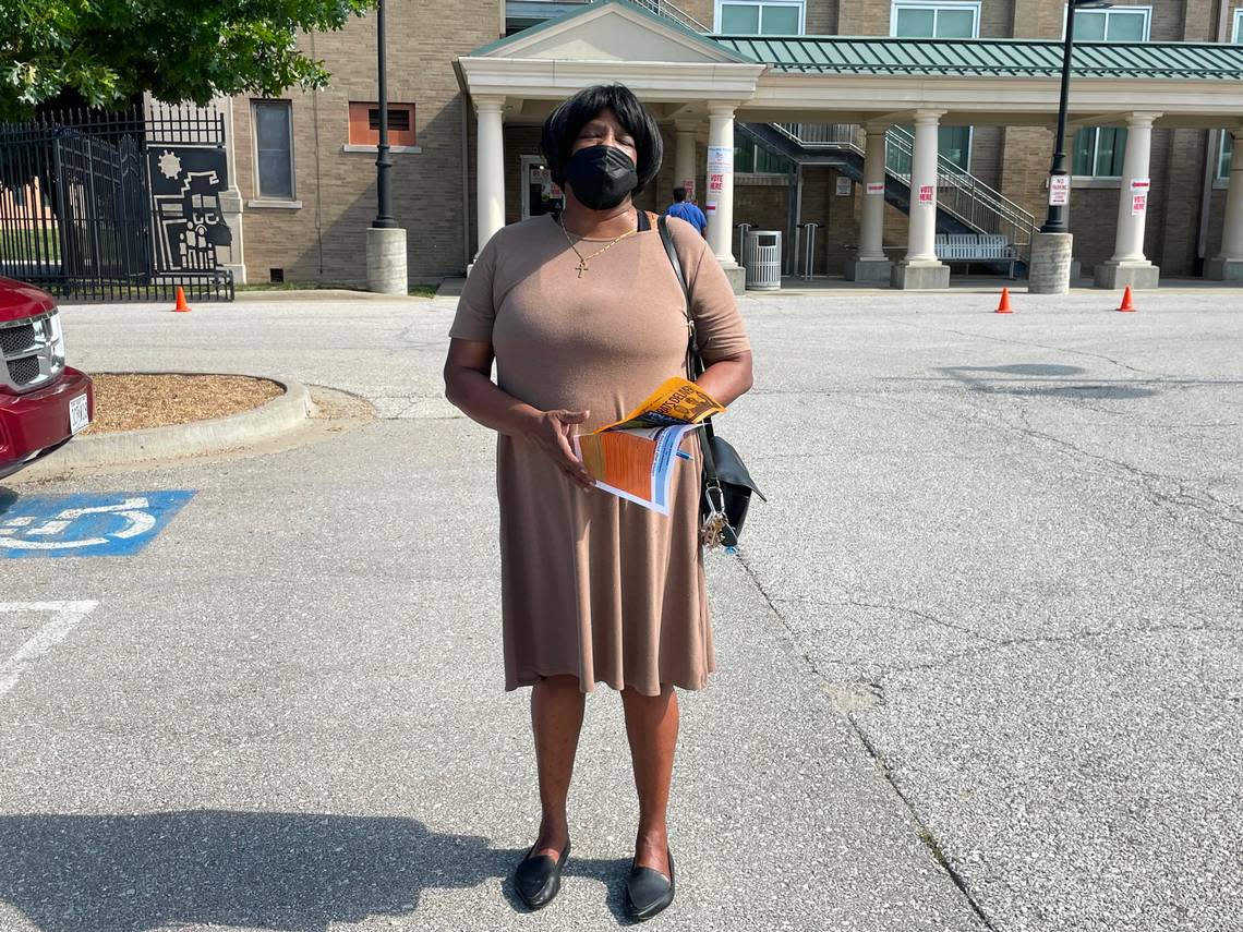 Carletta Collins, 71, of Kansas City, voted Tuesday at the Robert J. Mohart Multi-Purpose Center, 3211 Flora Ave. She said she focuses the most on local races, where she hopes to make a difference.