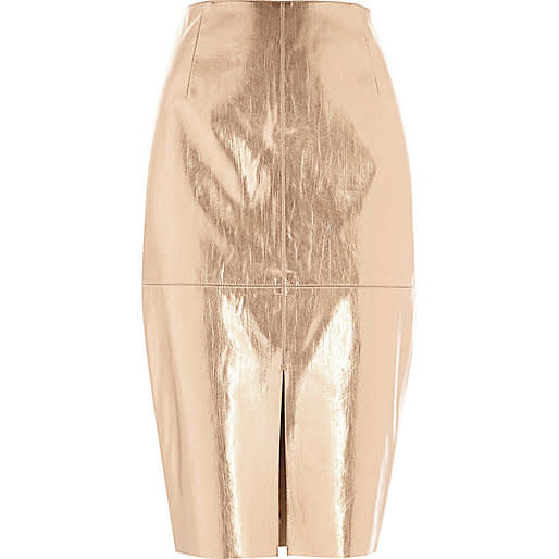 Metallic Pencil Skirt