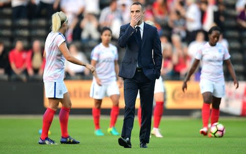 It is nearly a month since the FA sacked Mark Sampson - Credit: Getty Images