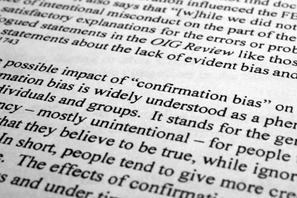 The final report by special prosecutor John Durham is photographed Monday, May 15, 2023. Durham ended his four-year investigation into possible FBI misconduct in its probe of ties between Russia and Donald Trump's 2016 presidential campaign. The report offers withering criticism of the bureau but a meager court record that fell far short of the former president's prediction he would uncover the "crime of the century."(AP Photo/Jon Elswick)