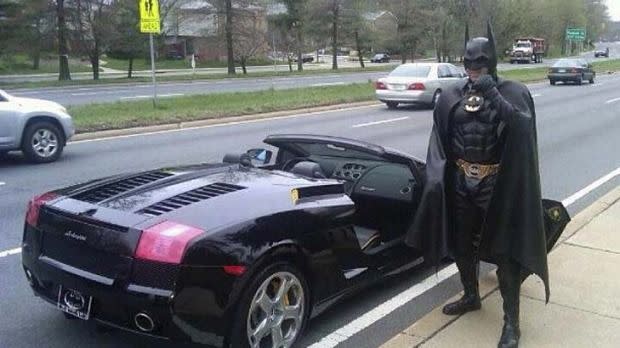 Lenny Robinson first made headlines around the world after being pulled over in his black Lamborghini while wearing a Batman outfit.