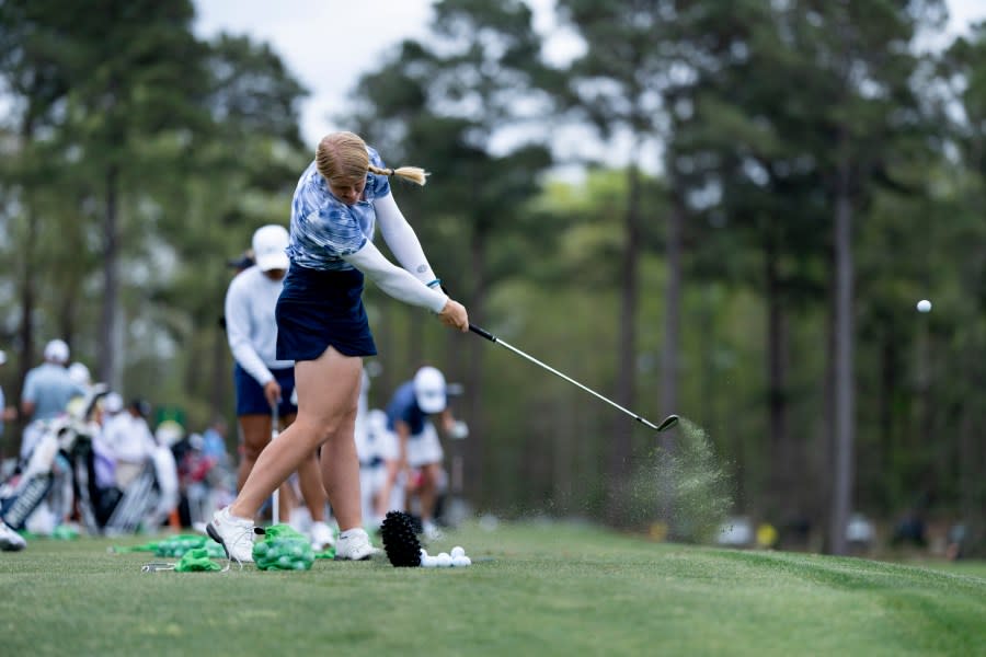 Ingrid Lindblad of Sweden warms up prior to the Augusta National Women’s Amateur at Champions Retreat Golf Club, Monday, April 1, 2024. (Photo courtesy: Augusta National Golf Club)