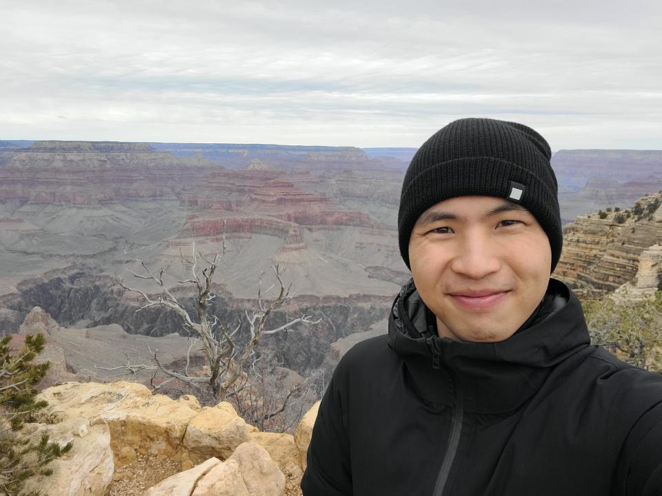Author Andrew Chen at Grand Canyon in winter