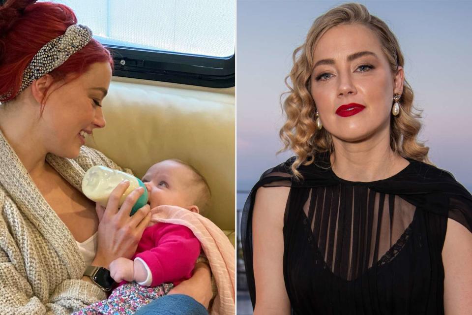 <p>Amber Heard/Instagram; Vianney Le Caer/Deadline via Getty</p> Amber Heard with daughter