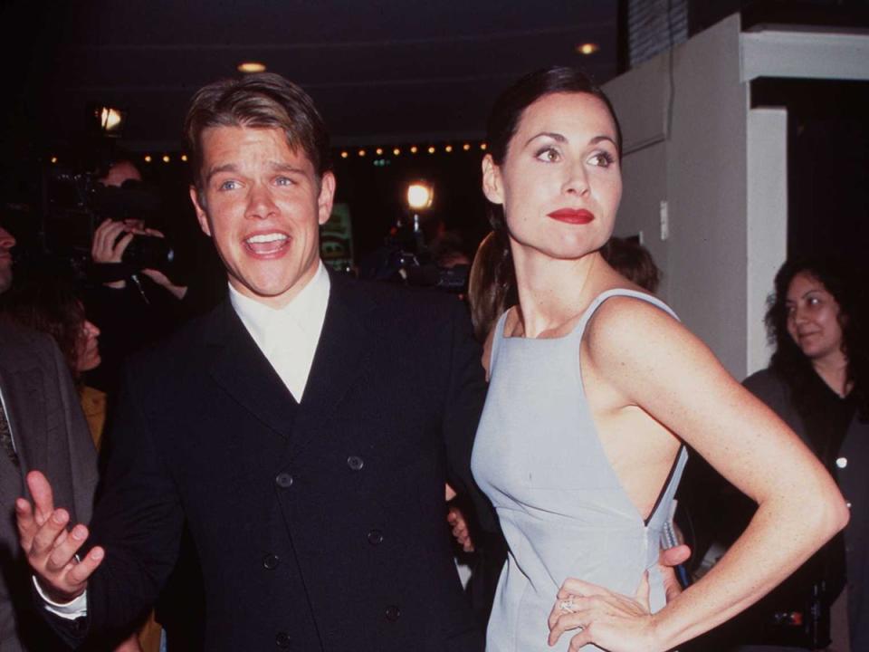 Minnie Driver and Matt Damon at the ‘Good Will Hunting’ premiere in 1997 (Getty Images)