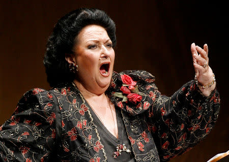 FILE PHOTO: Spanish soprano Montserrat Caballe performs during a concert in Santander, northern Spain December 9, 2006. REUTERS/Victor Fraile