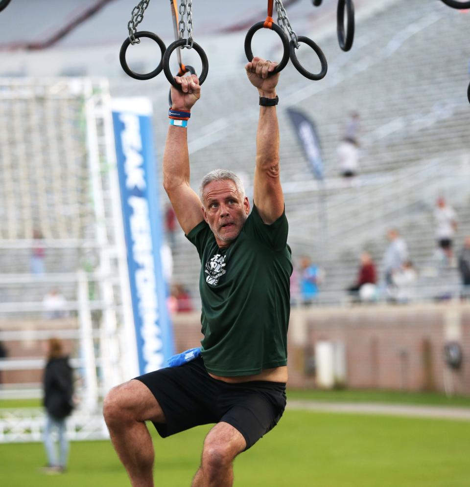 Stadium Blitz, an obstacle course made up of 15 obstacles and hundreds of stadium steps, took over Doak Campbell Stadium Saturday, Feb. 8, 2020. Competitors ages 7-years and older put their strength and endurance to the test. 