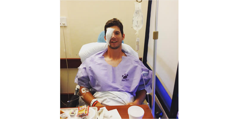 Phillies prospect Matt Imhof in the hospital. (@matt_imhof48)