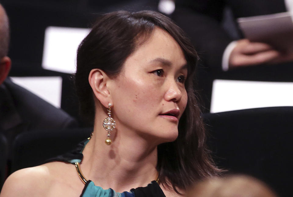 FILE - In this Wednesday, May 11, 2016, file photo, Soon-Yi Previn attends the Opening Ceremony at the 69th international film festival, Cannes, southern France. Previn, the wife of director Woody Allen and the estranged adopted daughter of Mia Farrow, has spoken publicly about her turbulent life for the first time in decades. (AP Photo/Thibault Camus, File)