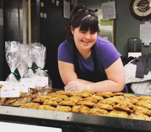 This woman with down syndrome runs her own cookie business and challenges the treatment of people with special needs in the workplace