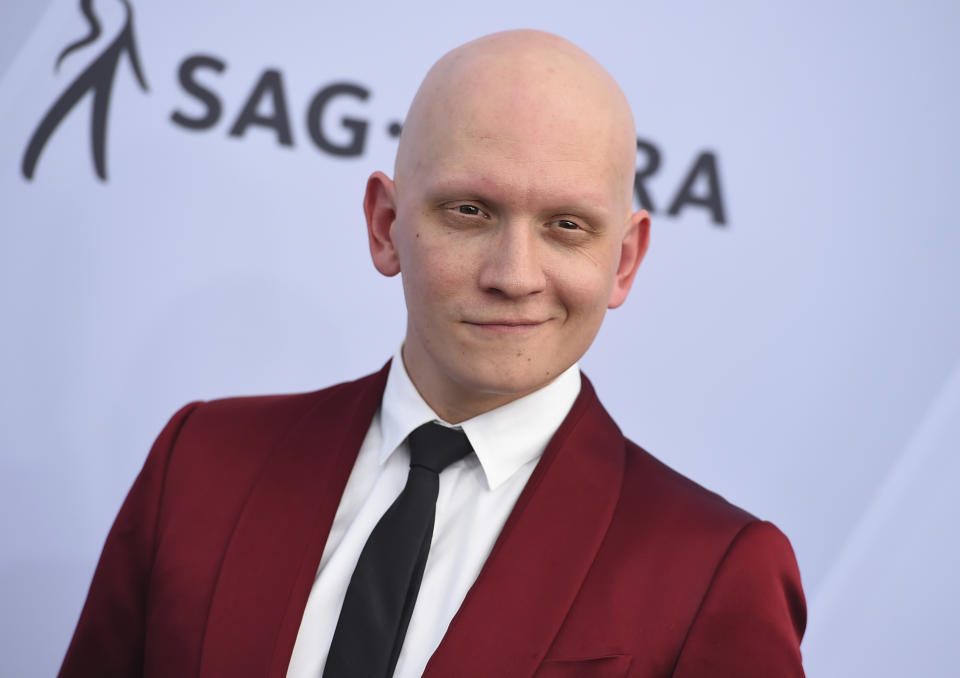 Anthony Carrigan arrives at the 25th annual Screen Actors Guild Awards at the Shrine Auditorium & Expo Hall on Sunday, Jan. 27, 2019, in Los Angeles. (Photo by Jordan Strauss/Invision/AP)