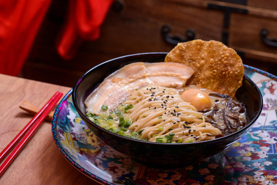 Another one of the ramen greats, Hakata Tonkotsu ramen can be spotted by its milky, white pork broth swimming with straight, thin noodles. The origin of Hakata ramen is intertwined with the origin of the 