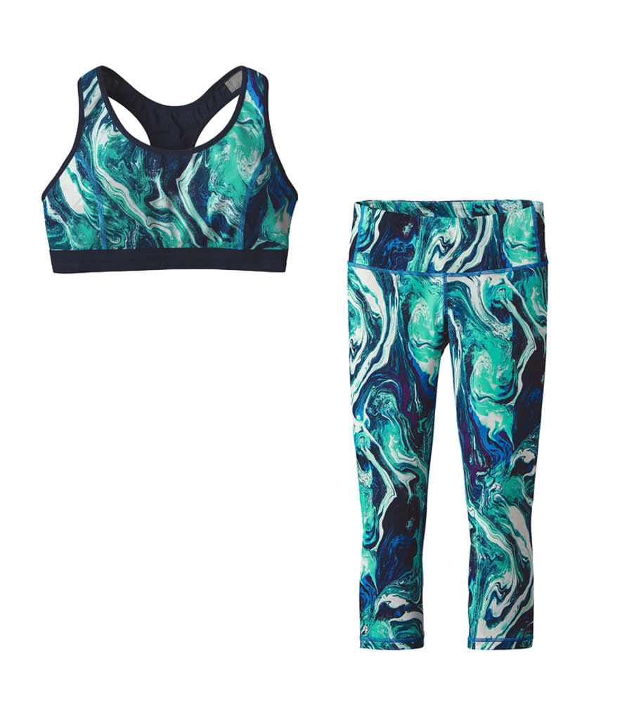 <p>Women’s Fair Trade Centered Bra, $49, <a rel="nofollow noopener" href="http://www.patagonia.com/product/womens-centered-sports-bra/32065.html?dwvar_32065_color=RMAB&cgid=womens-activewear-yoga" target="_blank" data-ylk="slk:patagonia.com;elm:context_link;itc:0;sec:content-canvas" class="link ">patagonia.com</a><br>Women’s Fair Trade Centered Crops, $69, <a rel="nofollow noopener" href="http://www.patagonia.com/product/womens-centered-yoga-crops-20-half-inch/21915.html?dwvar_21915_color=RMAB&cgid=womens-activewear-yoga" target="_blank" data-ylk="slk:patagonia.com;elm:context_link;itc:0;sec:content-canvas" class="link ">patagonia.com</a> </p>