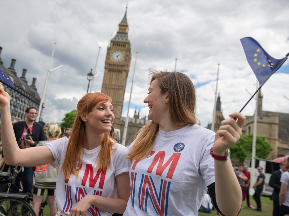 Anti-Brexit Protestors Gather At Parliament