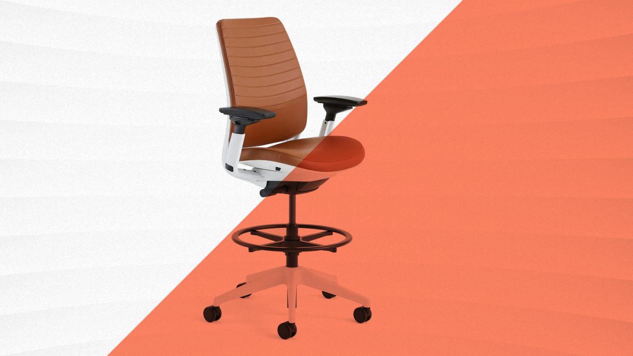 steelcase series 2 stool office chair in orange