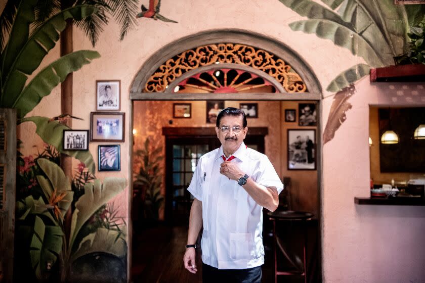 LA HABRA, CA - AUGUST 26: Portrait of Justino Romero at El Cholo on Friday, Aug. 26, 2022 in La Habra, CA. Romero has worked at El Cholo for 43 years, the last 15 of which have been as manager. (Mariah Tauger / Los Angeles Times)