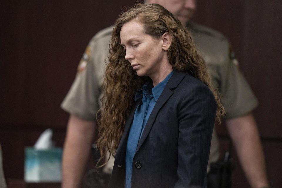 Kaitlin Armstrong is pictured before the verdict is read at her murder trial on Nov. 16, 2023, in Austin, Texas.  / Credit: Mikala Compton / AP