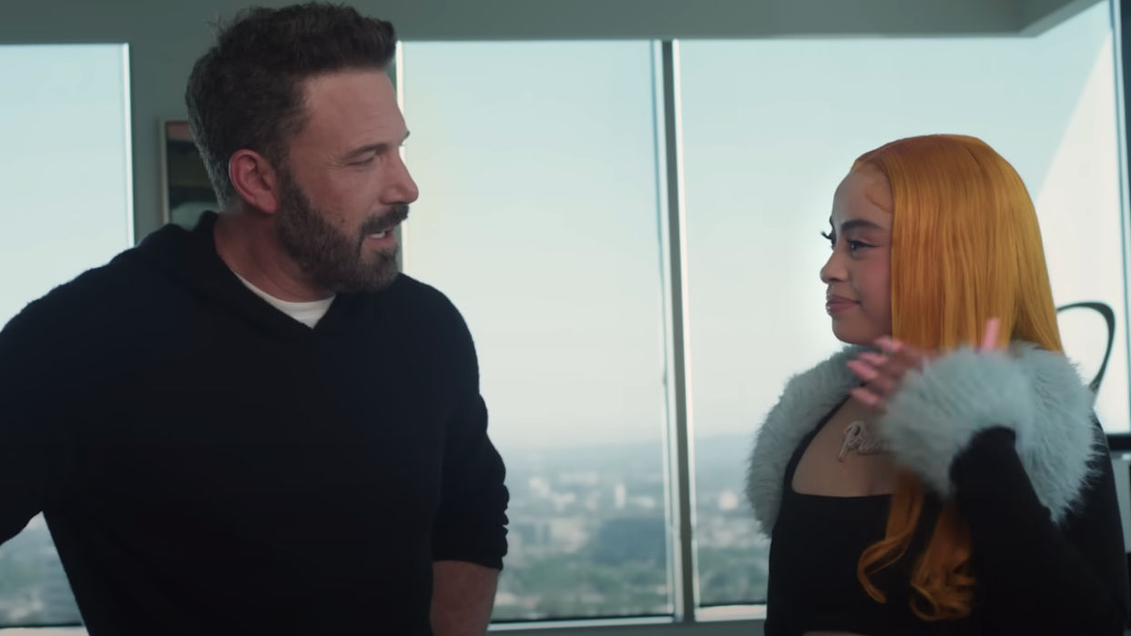  Ben Affleck and Ice Spice starring together in a commercial for Dunkin' Donuts. 