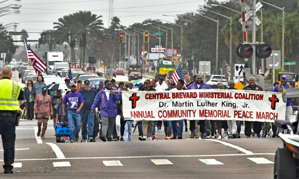 The Central Brevard Ministerial Coalition sponsored Cocoa's 33rd annual Dr. Martin Luther King Day peace march in Cocoa, which began at Provost Park and proceeded to Riverfront Park.