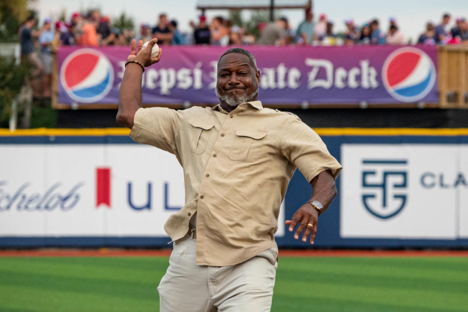 NFL Hall of Famer and Pensacola's own Derrick Brooks honored last Friday on Derrick Brooks Bobblehead Night on Aug. 26, 2022 at Blue Wahoos Stadium.