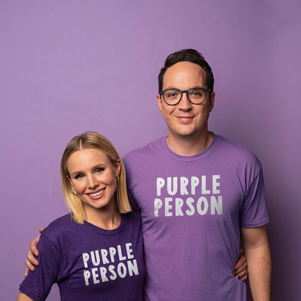 Kristen Bell and Benjamin Hart wrote the kids' book, The World Needs More Purple People. (Photo: Random House)