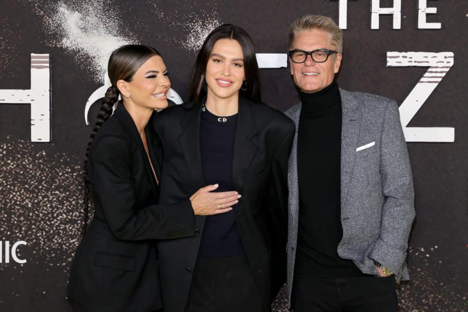 <div class="inline-image__caption"><p>Lisa Rinna, Amelia Hamlin and Harry Hamlin attend the Nat Geo's <em>The Hot Zone: Anthrax</em> New York Premiere at Jazz at Lincoln Center on November 22, 2021, in New York City. </p></div> <div class="inline-image__credit">Jamie McCarthy/Getty</div>