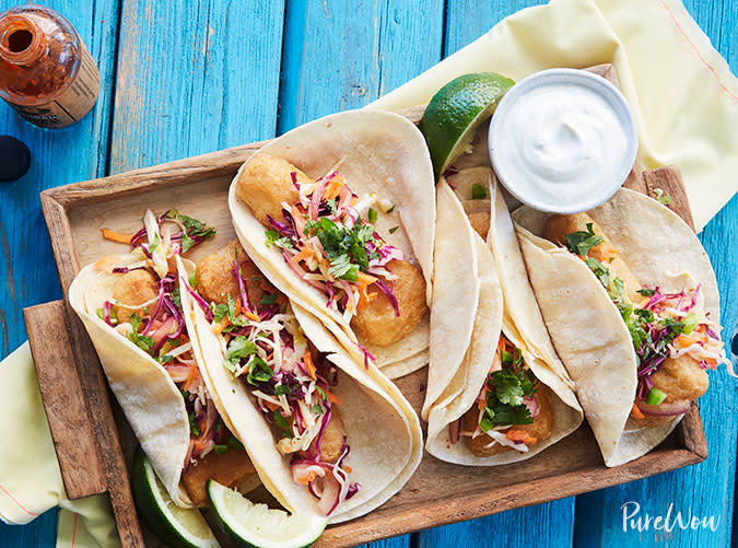 Crispy Baked Fish Tacos with Cabbage Slaw