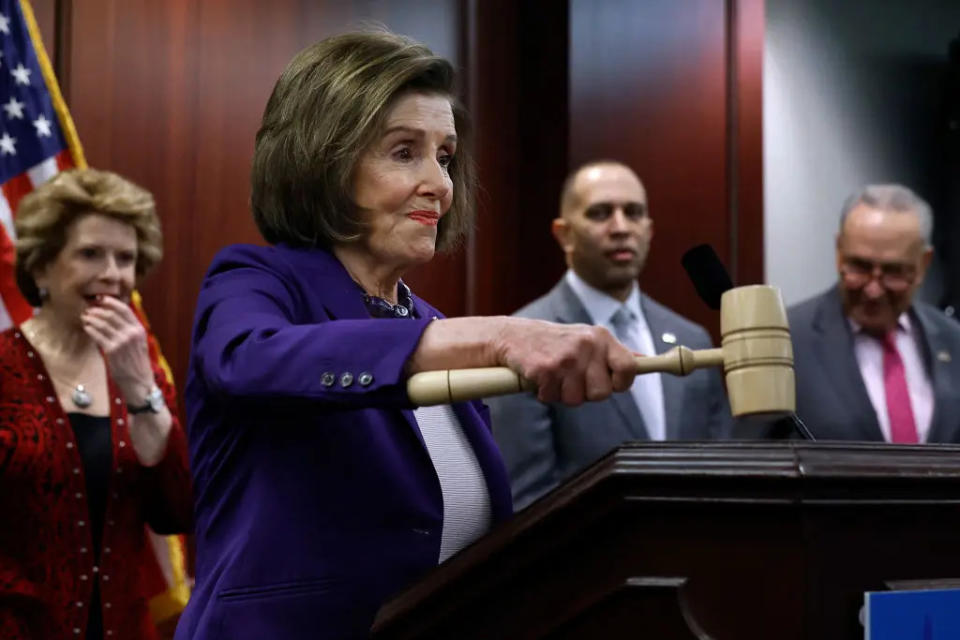 Nancy Pelosi bangs gavel