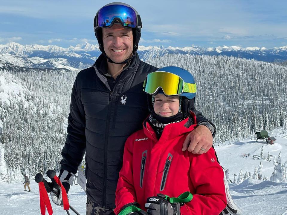 Drew Brees with his son Bowen