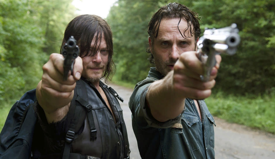 Norman Reedus as Daryl Dixon and Andrew Lincoln as Rick Grimes in ‘The Walking Dead’ (Photo: AMC)