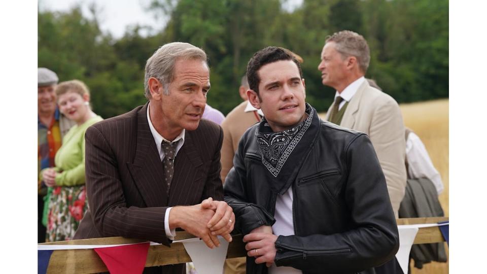 Tom Brittney and Robson Green as Will Davenport and Geordie Keating in Grantchester 