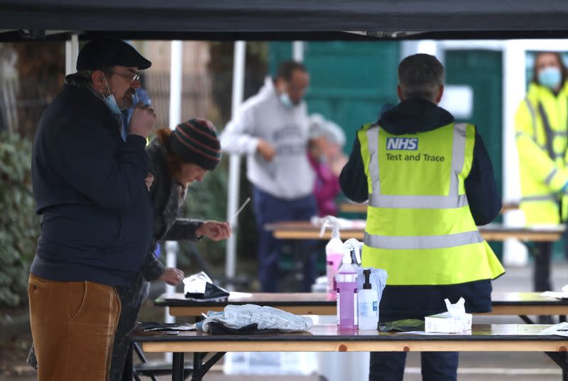 Coronavirus testing site in Ealing, West London