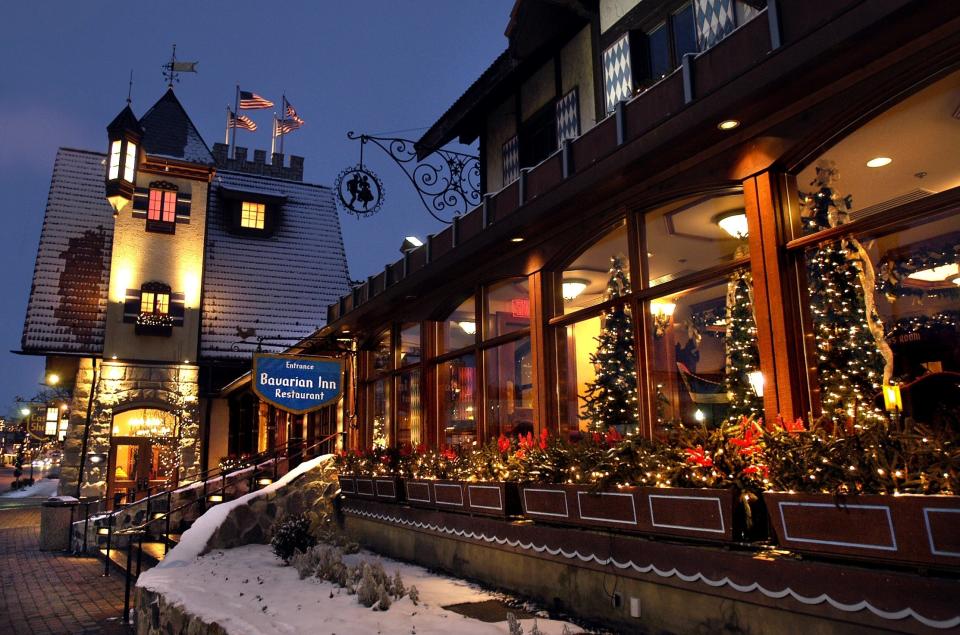 Bavarian Inn Restaurant along Main Street in Frankenmuth is decked out for the holidays.