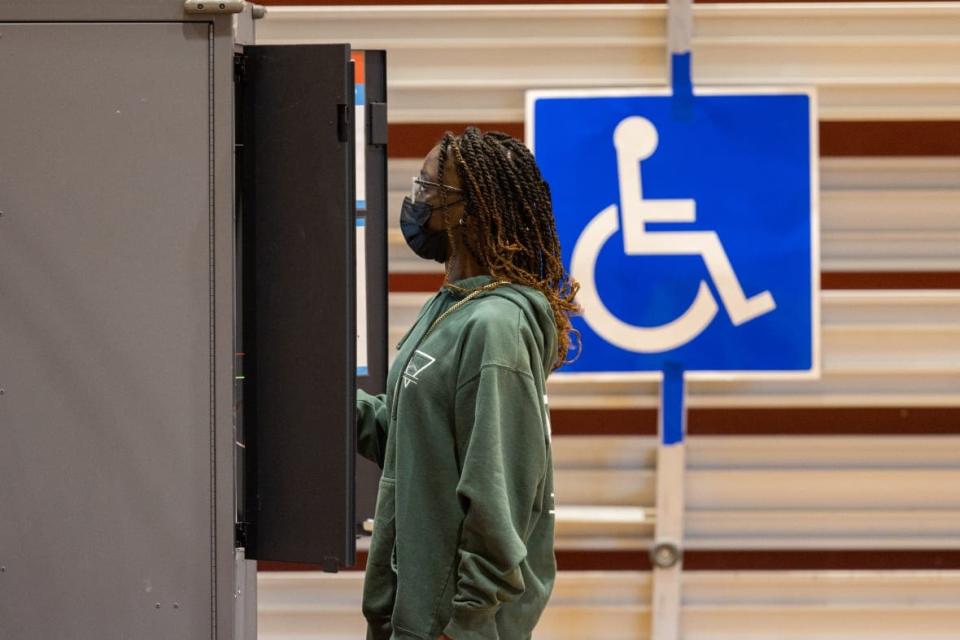 Georgia voters take part in midterm elections on Election Day on November 8th, 2022 in Atlanta, Georgia. (Photo by Nathan Posner/Anadolu Agency via Getty Images)