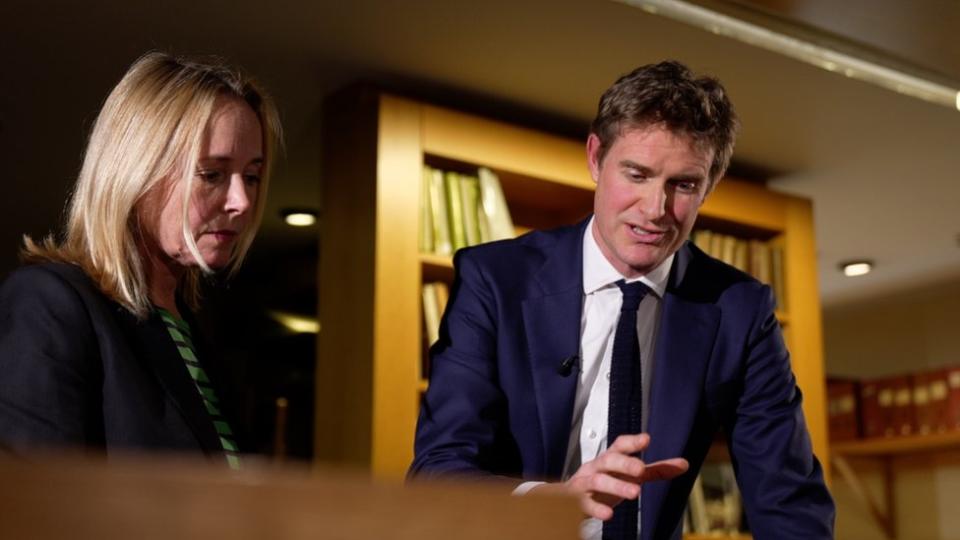 Tristram Hunt, director of the V&A, with the BBC's Katie Razzall